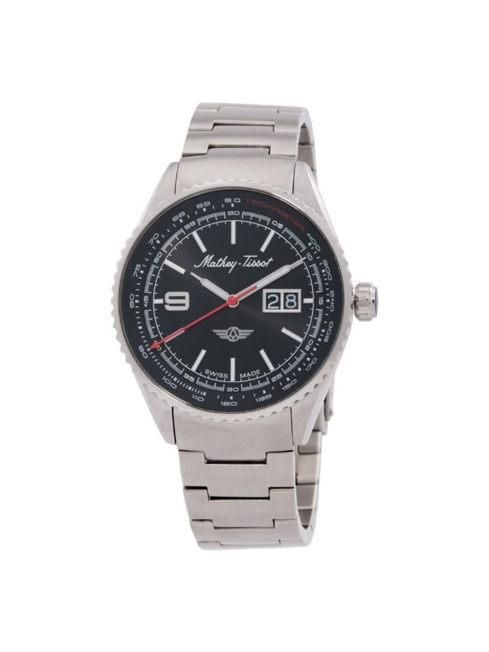 NWT Mathey-Tissot Atlas Quartz Black Dial Men's Watch